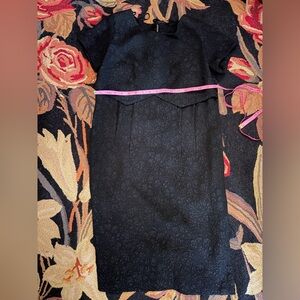 1960’s Elegant Black Floral Dress